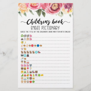 Lámina Juego de Emoji de libros para niños con respuestas