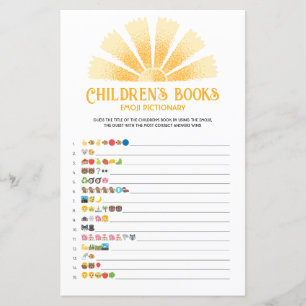 Lámina Juego de emoji de libros para niños Sunshine