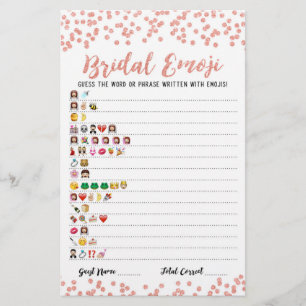 Lámina Juego de emoji nupcial con juego de contestaciones