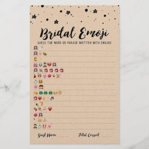 Lámina Juego de emoji nupcial con juego de contestaciones