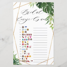 Lámina Juego de Emoji Tropical Greenery Bridal Shower