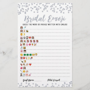 Lámina Juego de emojis de boda con respuestas Juego de la