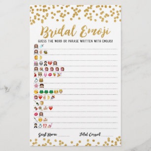 Lámina Juego de emojis de boda con respuestas Juego de la