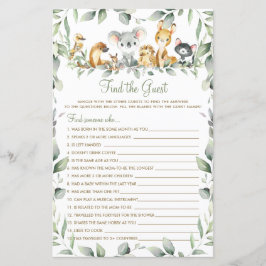 Lámina Juego de encontrar al invitado de Animales Austral