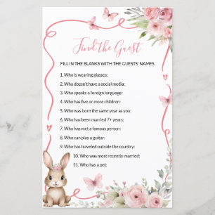 Lámina Juego de encontrar al invitado para baby shower de