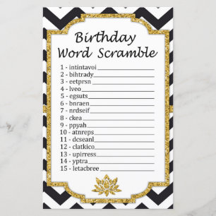 Lámina Juego de enrejado de palabras de cumpleaños de Che