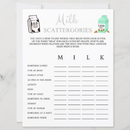 Lámina Juego de escatergories de la leche
