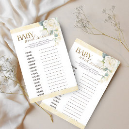 Lámina Juego de estribillos de palabras para bebés - es u