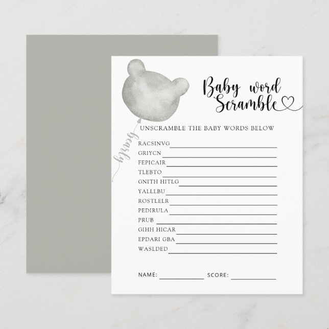 Lámina Juego de estribillos de palabras para el bebé (Anverso / Reverso)