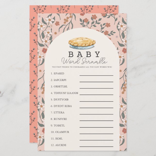 Lámina Juego de estribo de la palabra "cramble" para bebé (Anverso / Reverso)