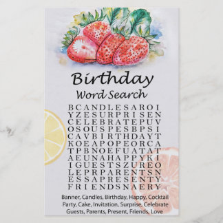 Lámina Juego de estribos de palabras de cumpleaños de fre