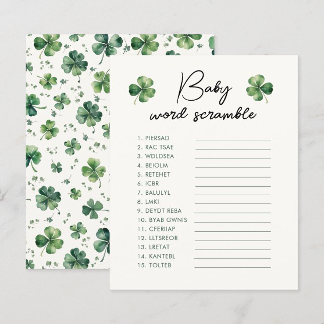 Lámina Juego de estribos de palabras para niños en el Día (Anverso / Reverso)