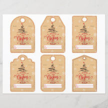 Juego de etiquetas de regalo de corte contemporáne