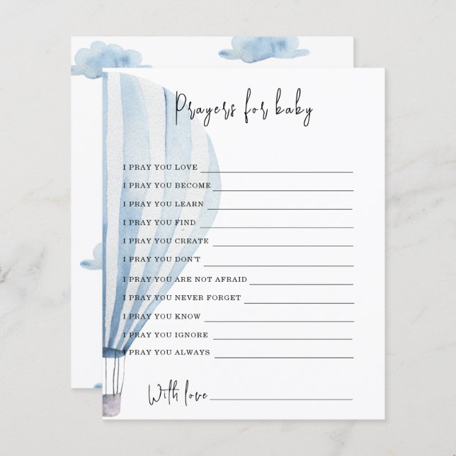 Lámina Juego de Fiesta de globos de aire caliente | Oraci (Anverso / Reverso)