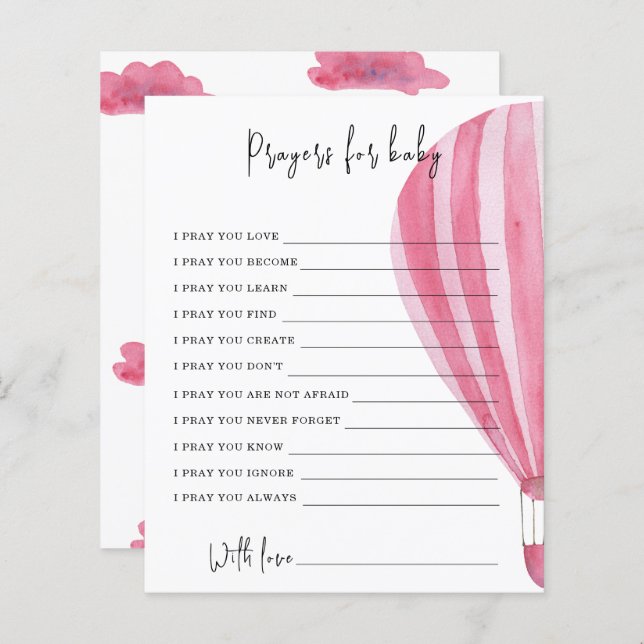 Lámina Juego de Fiesta de globos de aire caliente | Oraci (Anverso / Reverso)