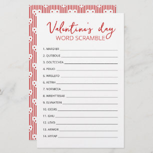 Lámina juego de fiesta de juegos de Word Scramble para el