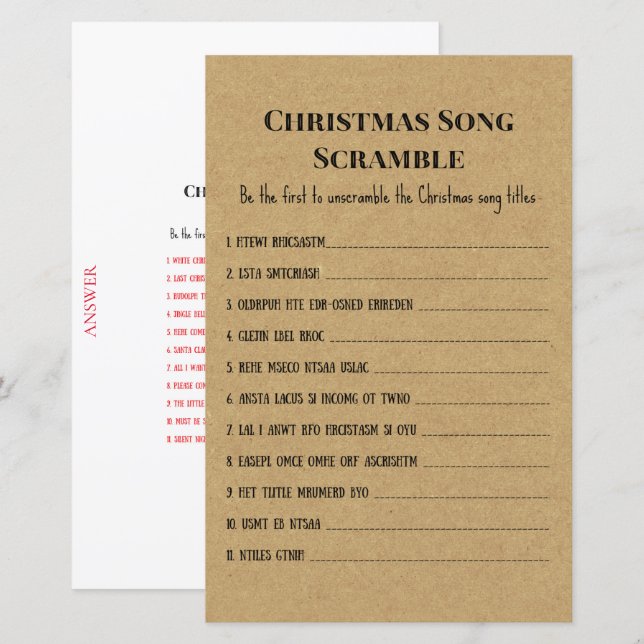 Lámina Juego de Fiesta de Navidades Rústicos de Familia I (Anverso / Reverso)