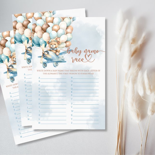 Lámina Juego de Fiesta de Raza de Nacimiento (Baby Name Race Baby Shower Party Game)