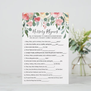 Lámina Juego de Fiestas Baby Shower Rhymes de enfermera c