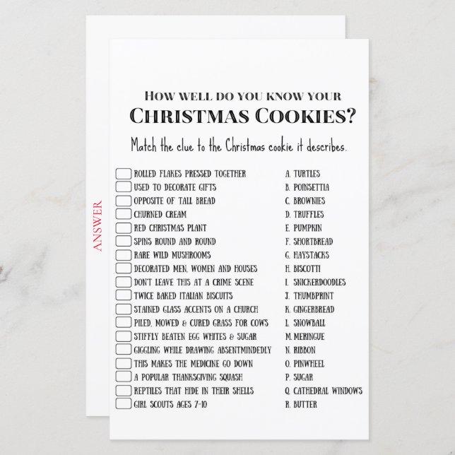 Lámina Juego de Fiestas de Navidades familiares IMPRESION (Anverso / Reverso)