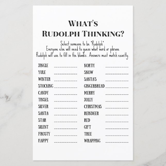 Lámina Juego de Fiestas de Navidades familiares IMPRESION (Anverso)