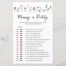 Lámina Juego de flores silvestres para mamá o papá en Bab