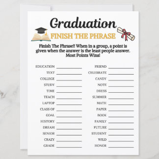 Lámina Juego de Frases de Graduación