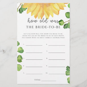 Lámina Juego de girasoles ¿Qué edad tenía la novia para s