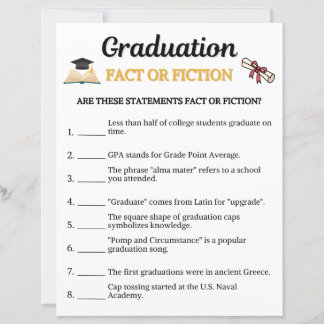 Lámina Juego de Graduación Hecho o Ficción