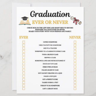 Lámina Juego de graduación siempre o nunca