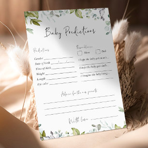 Lámina Juego de Greenery Baby Shower - Predicciones para