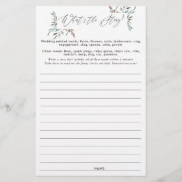 Lámina Juego de historia de la ducha nupcial de vegetació