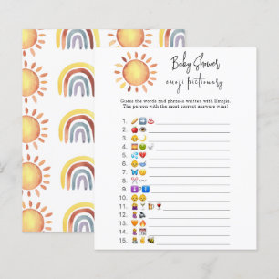 Lámina Juego de imágenes con emoji de sol para baby showe