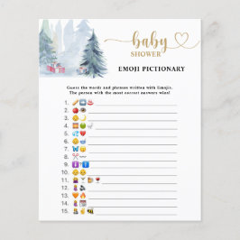 Lámina Juego de imágenes con emojis de invierno para baby