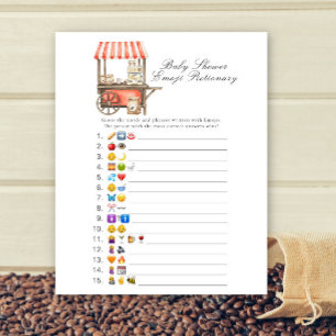 Lámina Juego de imágenes con emojis para baby shower de c