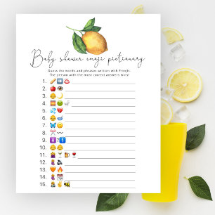 Lámina Juego de imágenes con emojis para baby shower de l