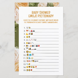 Lámina Juego de imágenes de Emoji de Baby Shower