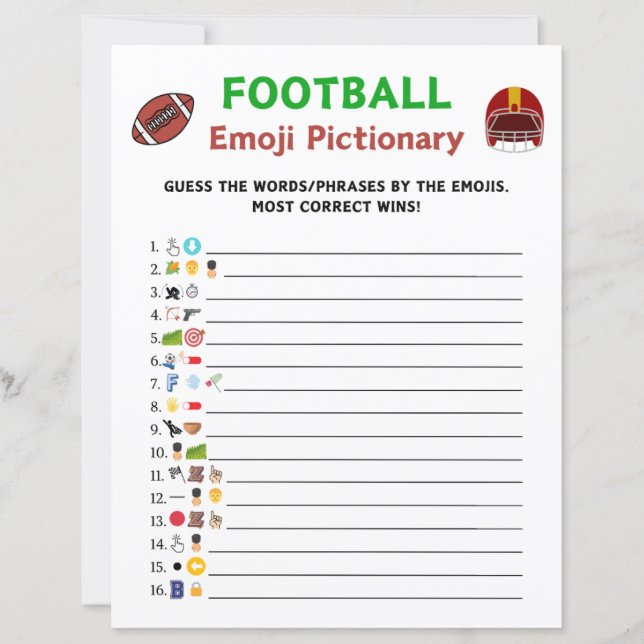 Lámina Juego de imágenes de Emoji de fútbol (Anverso)