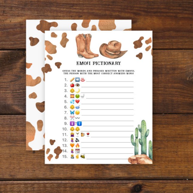 Lámina juego de imágenes de emoji Ducha de bebé de Cowboy (Subido por el creador)