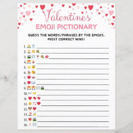 Lámina Juego de imágenes de Emoji el día de San Valentín