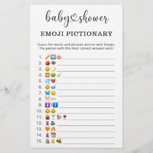 Lámina Juego de imágenes de emojis para baby shower