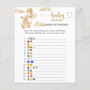 Lámina Juego de imágenes del emoji de oso para baby showe