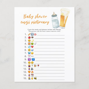 Lámina Juego de imágenes Emoji para baby shower 'Bebé est
