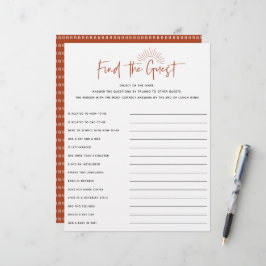 Lámina Juego de invitados Boho Sunshine Baby Shower