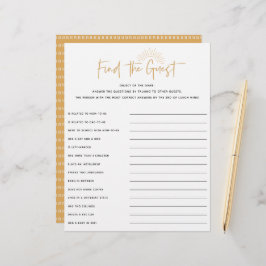 Lámina Juego de invitados Boho Sunshine Baby Shower