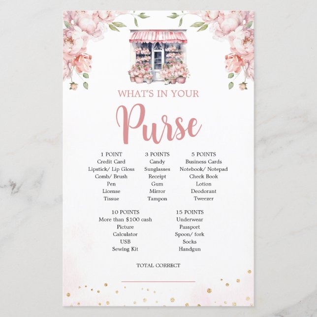 Lámina Juego de la bolsa de la ducha nupcial de Ella está (Anverso)