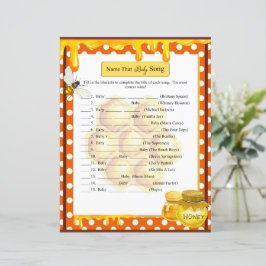 Lámina Juego de la canción Sweet Honeybee Baby Shower Bab