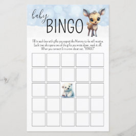 Lámina Juego de la ducha de bebé para "Bebé Bingo" con fr