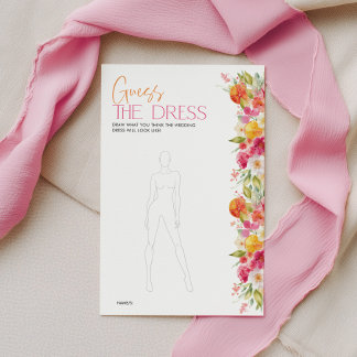 Lámina Juego de la Ducha de Novia Adivina el Vestido Flor