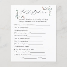 Lámina Juego de la ducha de novia de invierno con vegetac